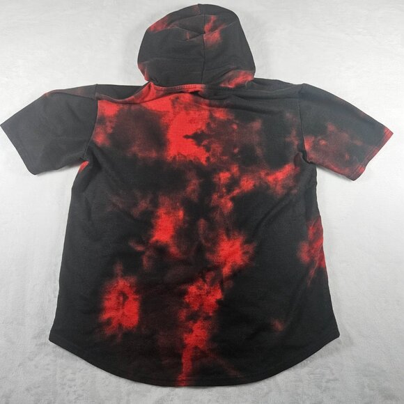 Marvel Deadpool Falling Men's Size M Short Sleeve Hoodie Pullover Red Tie Dye - Picture 2 of 8